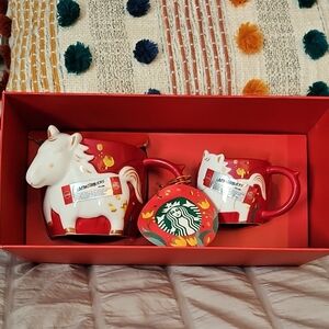Starbucks Red and White Horse Mug Gift Set 2026 New Year Of The Horse
